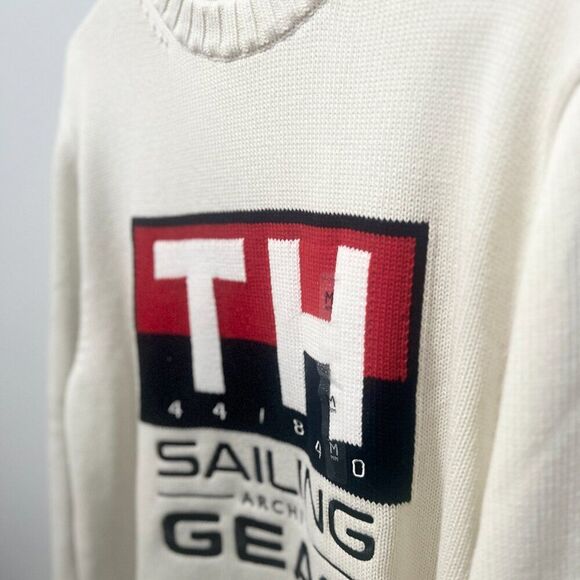 Tommy Hilfiger Archive Sailing Gear Sweater Men's M Intarsia Knit Nautical NWT - Picture 4 of 6